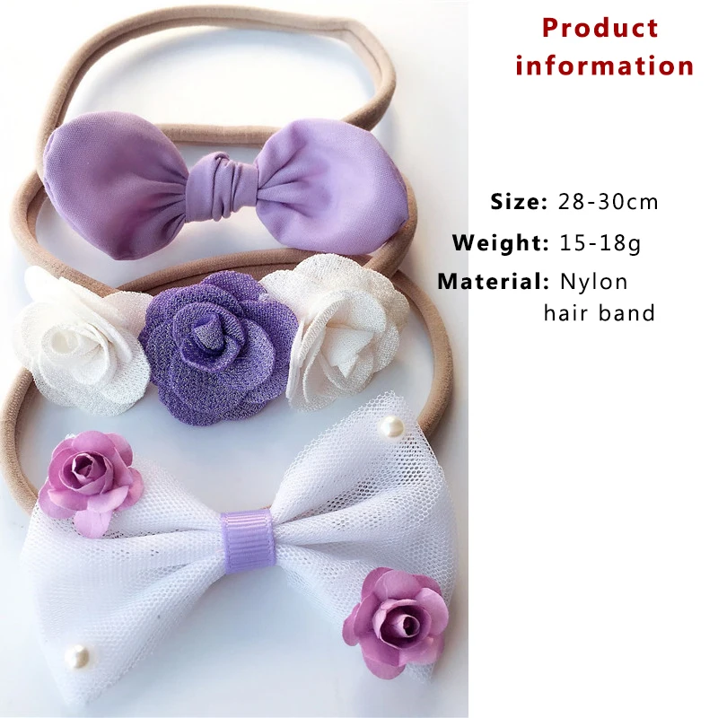 3pcs Bowknot Baby Headband Elastic Turban Hairband Bows Baby Girl Headbands Headwear for Baby Girls Haarband Hair accessories