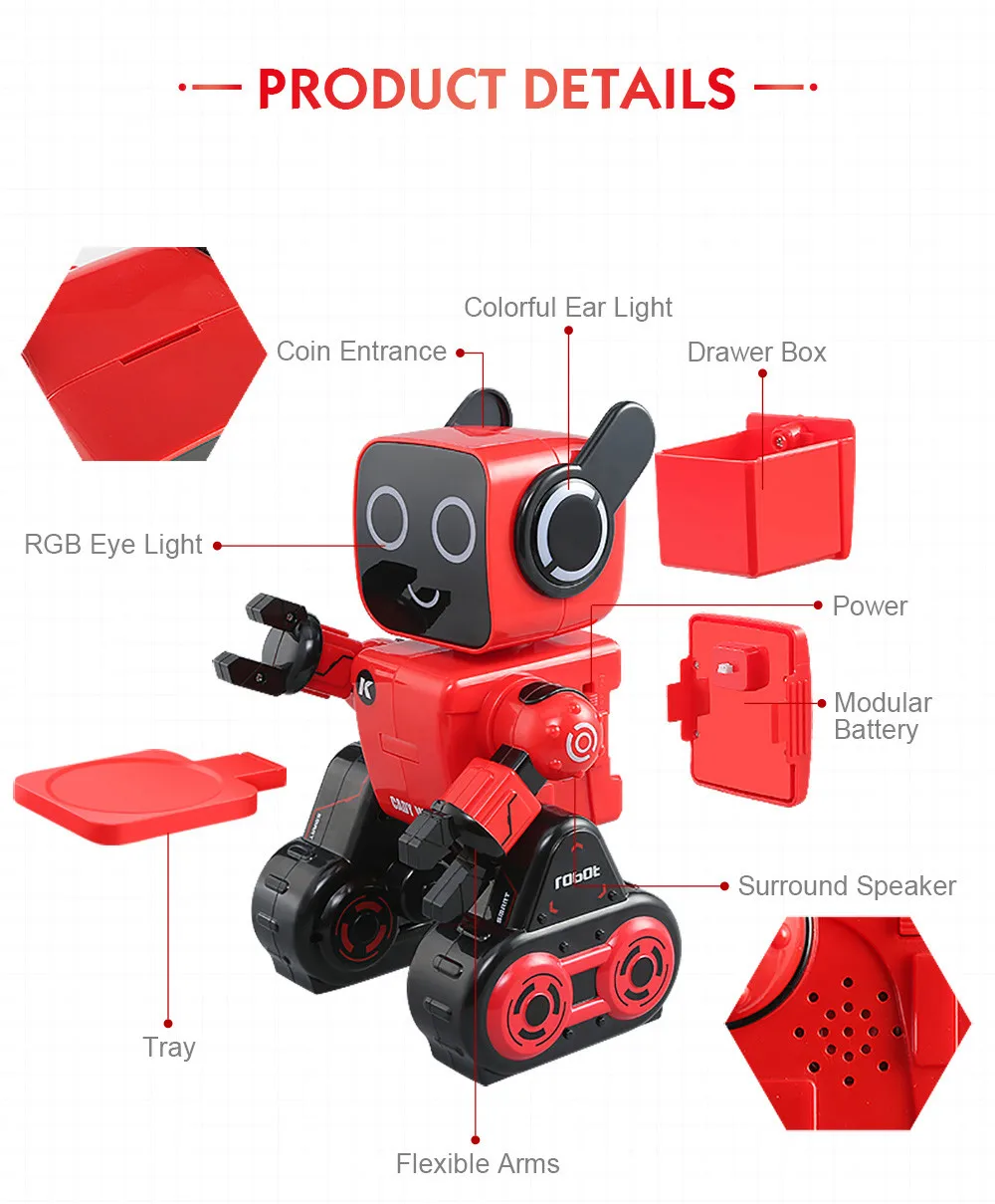 JJRC K3 RC игрушка робот для детей образование с копилкой голосовое управление