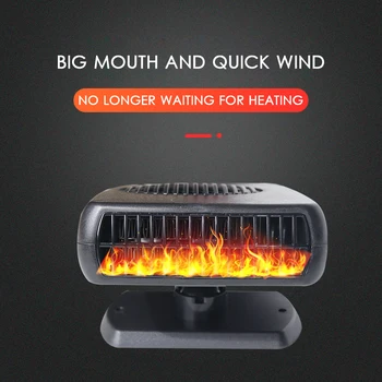 

Black Car Heater 12V 24V Air Purifier Cooler Dryer Demister Defroster Portable Electric Heating Windscreen Defroster