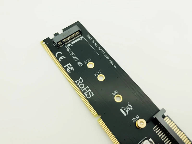 M.2 DDR2 слот адаптер Райзер DDR на M2 SSD Riser B Ключ NGFF M.2 SSD конвертер карта SATA питание 7Pin SATA порт передачи данных на материнскую плату