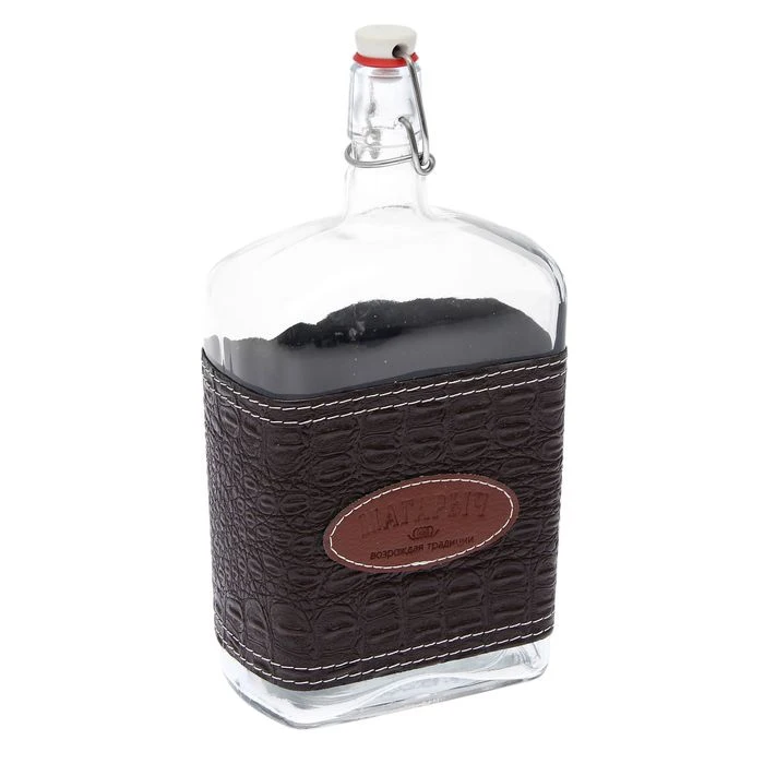 Бутыль с пробкой Магарыч. Викинг 1 75 л коричневая кожа | Дом и - Цена: 