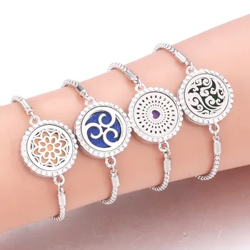 

GL07 Titanium steel hollow aromatherapy essential oil bracelet tree of life pattern bracelet