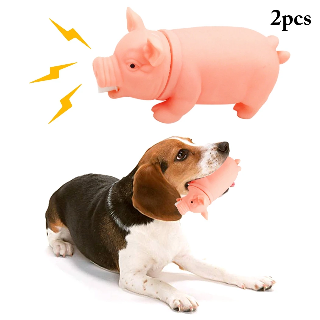 Legendog 2PCS Hot Selling Dog Squeaky Toys Rubber Interactive Pig Shape Pet Chew Toys Dog Bite Toys Pet Products