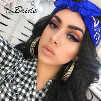 

BRIDE Black Wigs Frontal Lace Wig False Natural Hair Extension Water Wave Lolita Wig With Cap Extension Wigs For Women Party