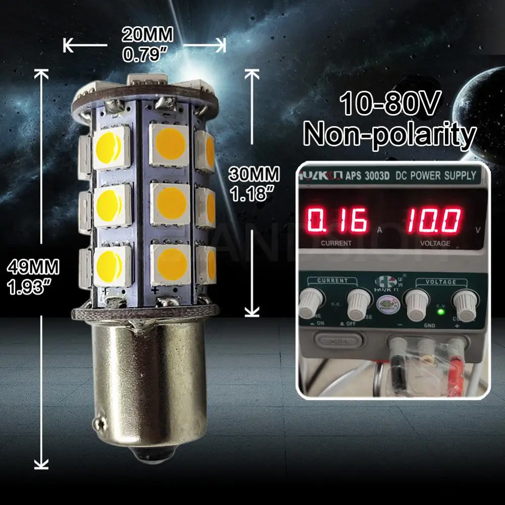 2 шт. 6 в 12 В 24 30 10 80 27 smd 5050 1156 BA15S P21W светодиодный стоп светильник для автомобиля