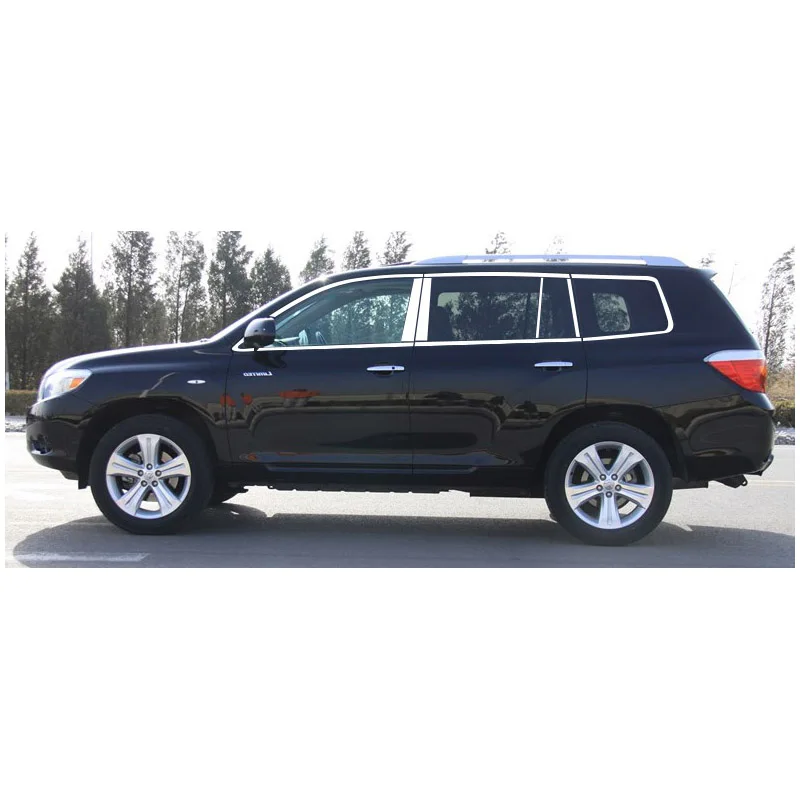 Lsrtw2017 304 нержавеющая сталь окна автомобиля планки для toyota highlander 2007 2008 2009 2010 2011 2012 2013 xu40 Kluger комплект планки