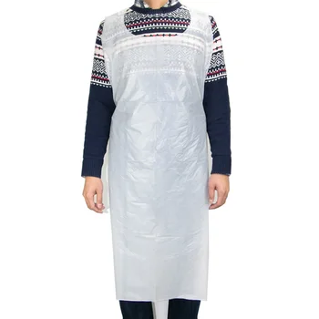

100pcs White Disposable Cleaning Apron Transparent Easy Kitchen Aprons For Women Men Kitchen Cooking Apron 80x125 Cm
