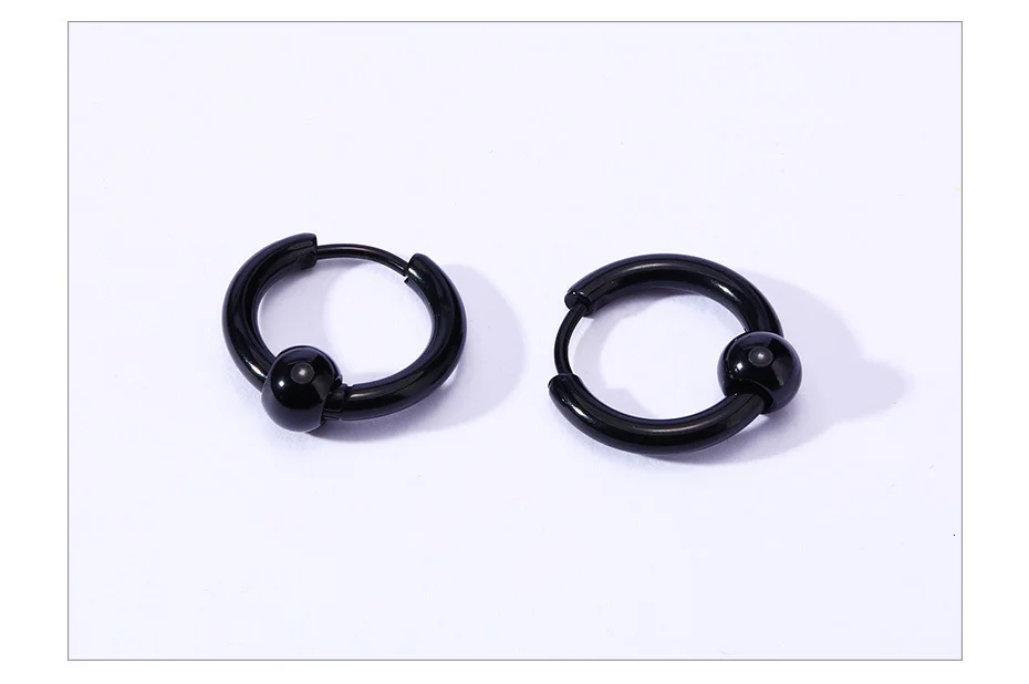 Vnox серьги-кольца из нержавеющей стали классические простые круглые бусины Brincos