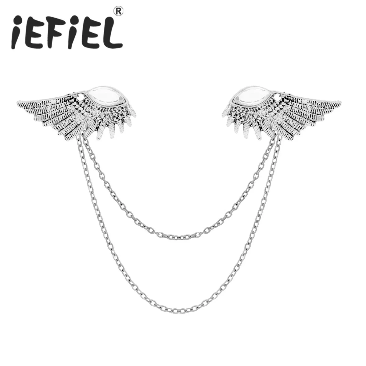 

Fashion Mens Male Angle Wings Collar Pin Brooch Sweater Shawl Clips Cardigan Collar Clip Holder Decoration for Formal Occasion