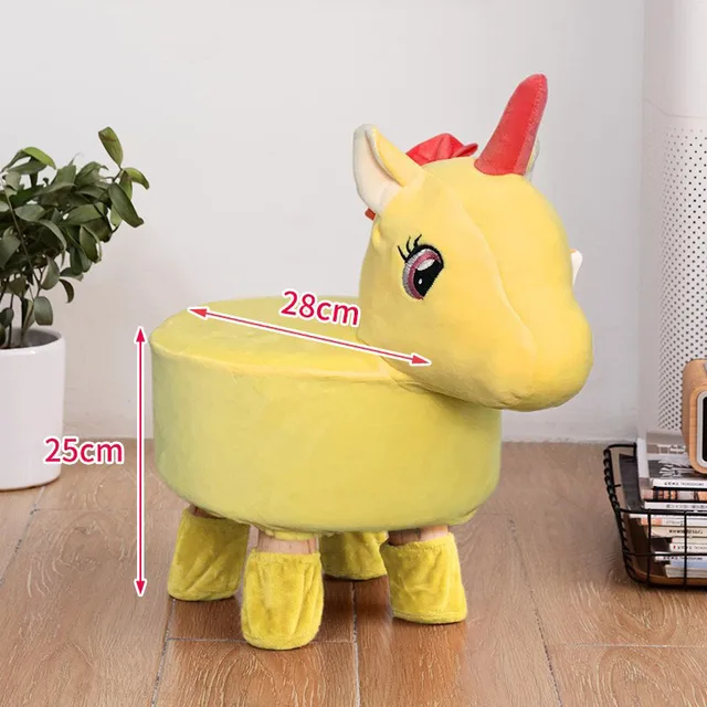 растущий стул Cartoon Change Shoes Children Wooden Stool Creative Sofa Family Lazy Cute Animal Baby Kids Little Dining Chair as picture