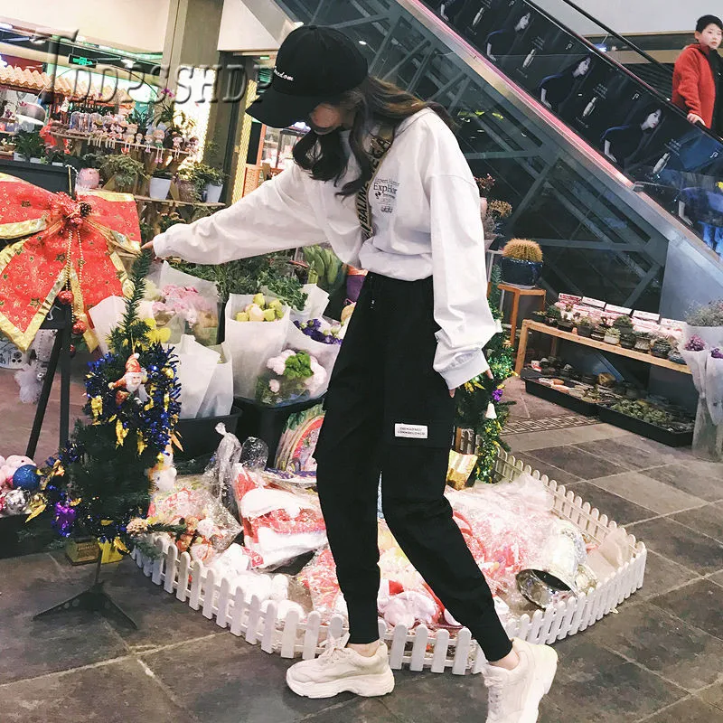 Женские штаны Карго популярные брюки черного и розового цветов на осень 2019 |