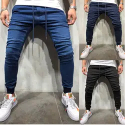 2019 бутик повседневные обтягивающие мужские джинсы прямые джинсы/мужские брюки Jogger брюки «бермуды»