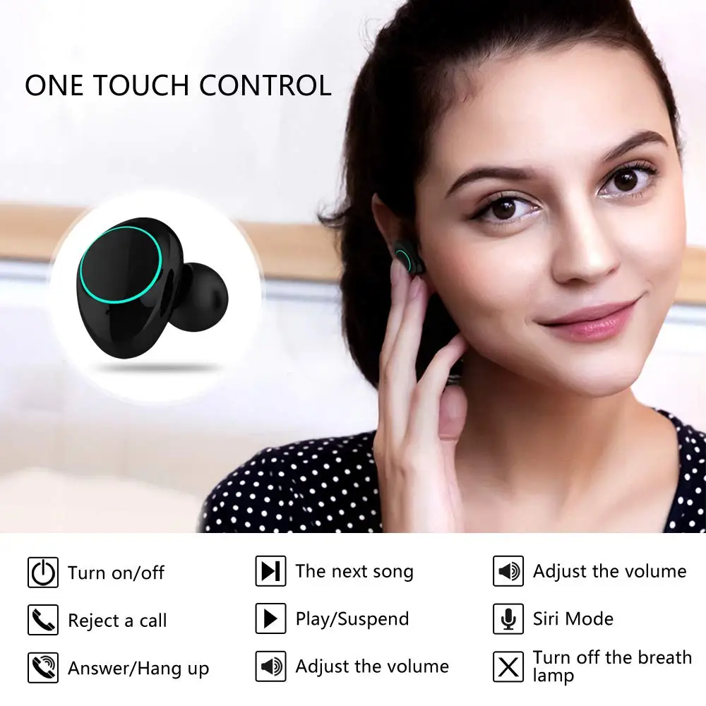 Newmsnr I9P сенсорные Bluetooth наушники с отпечатком пальца, HD стерео беспроводные наушники, игровая гарнитура с шумоподавлением