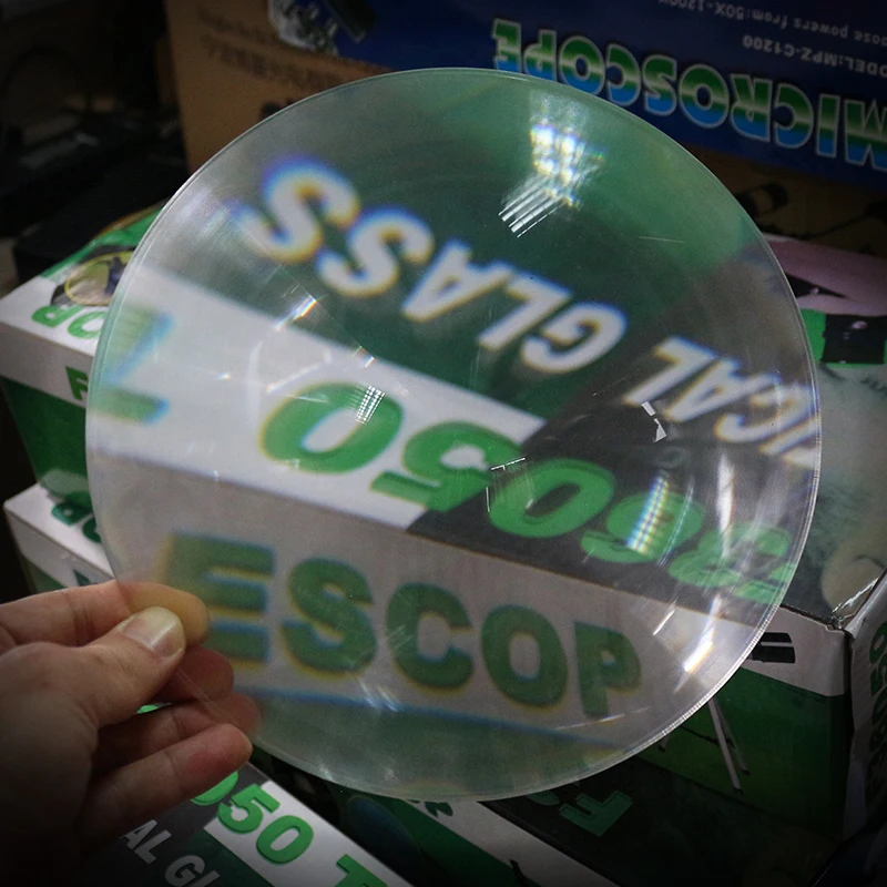 PMMA Acrylic Lens Magnifier Lens 200mm Round Circular Convex Lens Burning Lens Focused the Sun Ray Focus Length 70 100 150 200mm