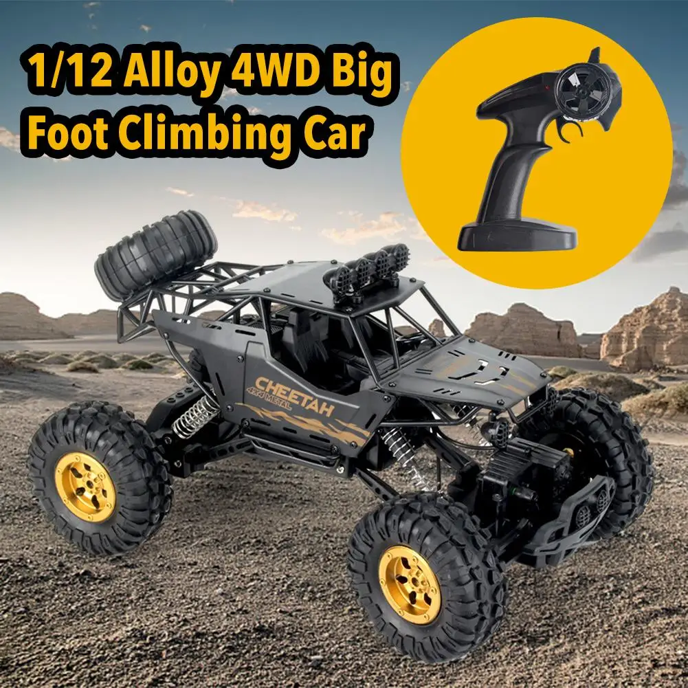 

1/12 2.4Ghz 4WD Remote Control Car Toys Alloy Big Foot Climbing Car RC Off-road Vehicle Racing Car Anti-collision Anti-slip
