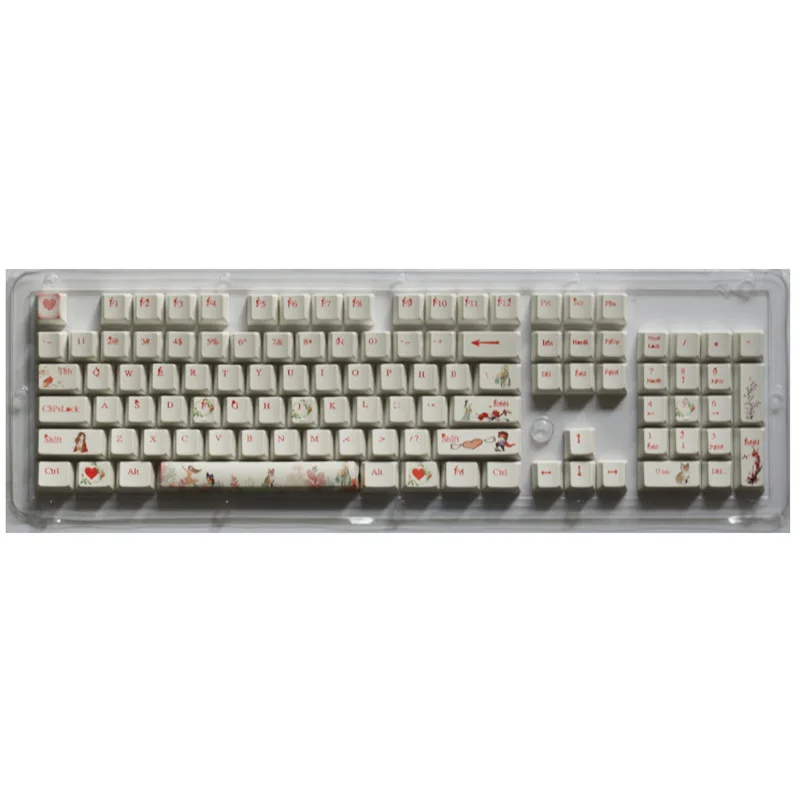 PBT Сублимация любовь тема с подсветкой колпачки для ключей 104 клавиш Cherry Mx переключатели колпачки для ключей съемник для механической клавиатуры - Цвет: Romantic love
