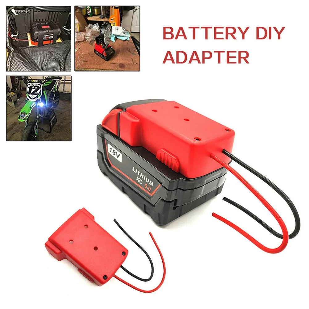Battery Adapter Power Battery Converter For Milwaukee M18 Li-Ion Battery 12 Awg Wires Connector Conversion  DIY Power Tool