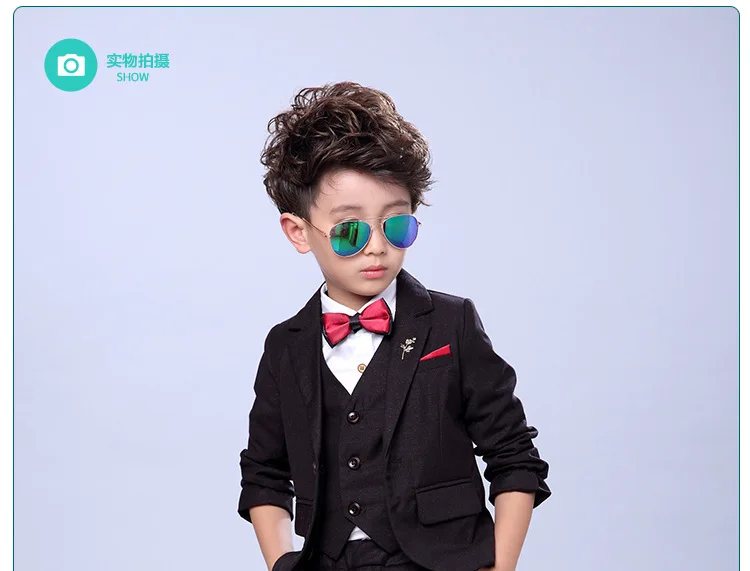 

Korean-style Autumn & Winter New Style England Solid Color Children Suit Boys' Suit Set Flower Boys/Flower Girls Wedding Dress T