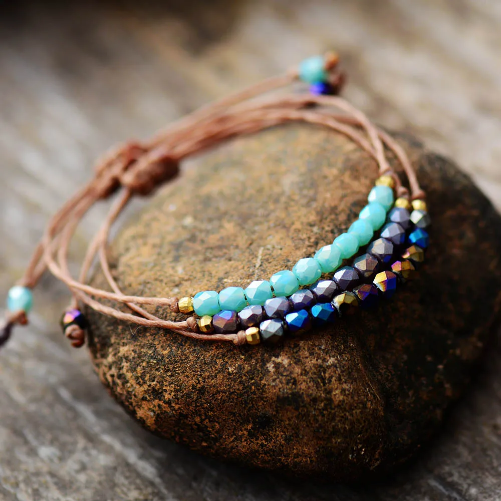 Beads Bracelet for Women Bling Crystal Woven Freindship Bracelets Femme Bohemian Vegan Bracelets