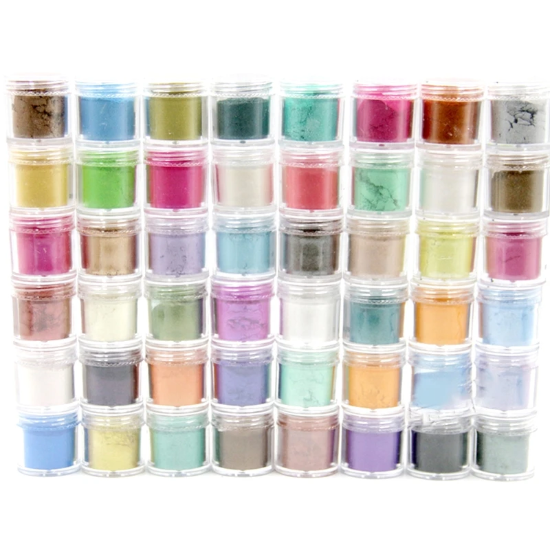 48Colors Cosmetic Grade Pearlescent Natural Mica Mineral Powder Epoxy Resin Dye Pearl Pigment DIY Jewelry Crafts Making