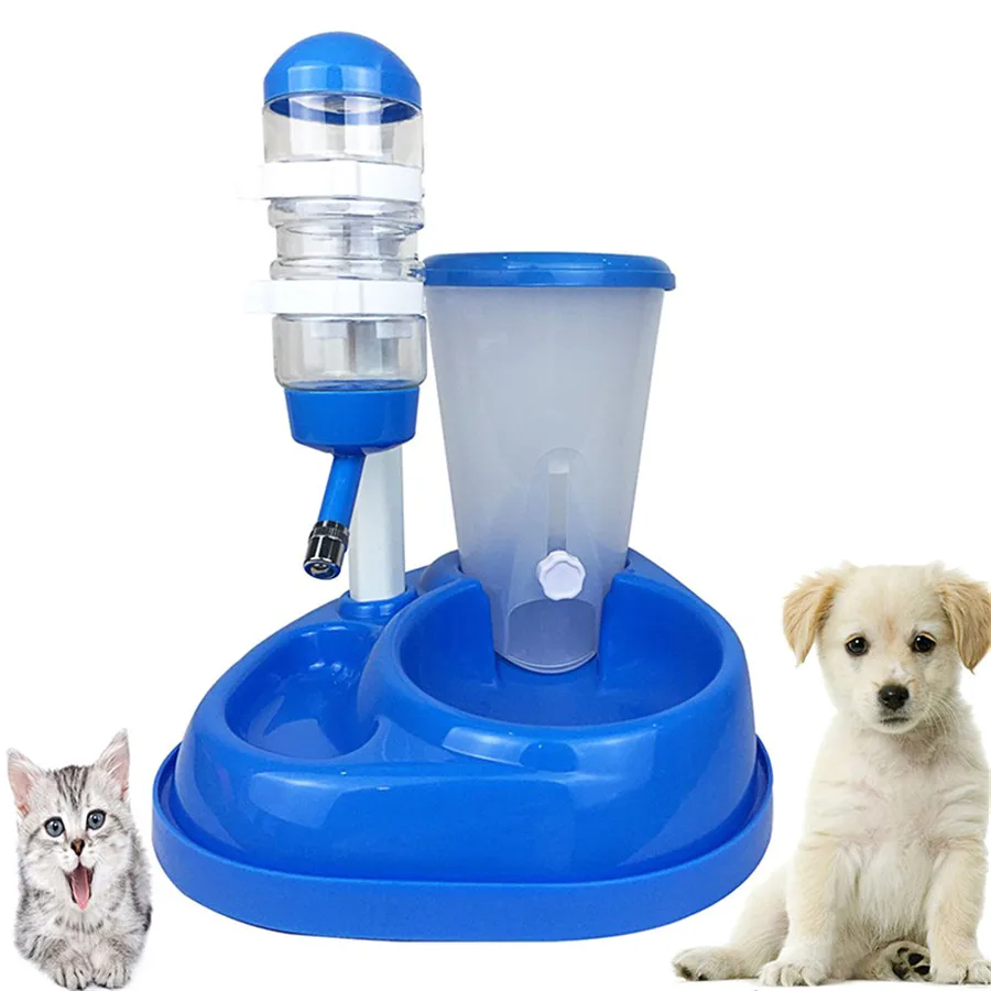 

2 In 1 Automatic Pet Feeder Big Capacity Pet Drinking Fountain Stand Feeder Bottle For Cats Dogs Food Bowl Dispenser Pet Product