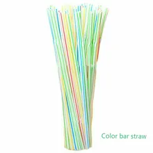 

100Pcs 21cm Colorful Disposable Plastic Curved Drinking Straws Wedding Birthday Party Bar Drink Accessories