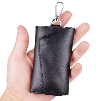 

Multifunction Key Holder Wallet Men Women Genuine Leather Simple Car Key chain Case Fashion Hasp Key Housekeeper Card Cover