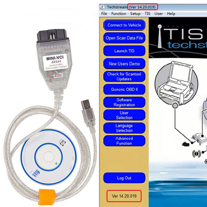 

Mini INPA DCAN VCI OBD Car Diagnostic Scanner Connector Auto Computer Tester Cable J2534 with FT232RL Chip OBD2