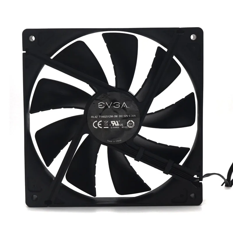 팬 냉각 팬 14cm T1402512M-3M 140x25mm DC 12V 0.30a (0.18a) 140 RPM EVGA 용 고속 CFM 3 핀 전원 공급 장치