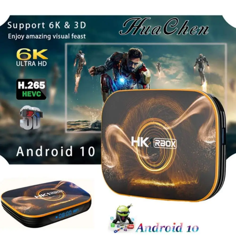 Телеприставка HK1RBOXAndroid 10 RK33184GB + 64GB quad core Wifi 3D 6K ultra HD TV box|ТВ-приставки и медиаплееры|