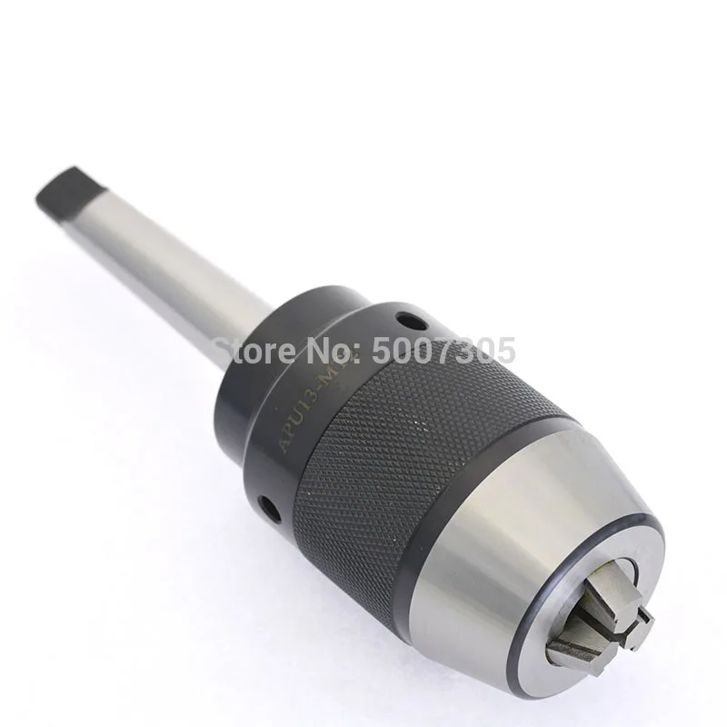 

Flat tail MT2(A) APU16 Range:1-16mm MT3 APU13 1-13mm MTA4 APU16 Integrated keyless self tight Drill chuck for milling lathe