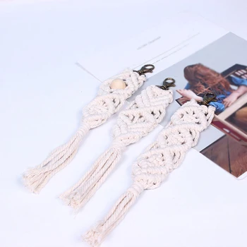 

Macrame Keychain Pendant Bag Charms With Tassels Cute Handcrafted Accessories For Car Key Purse Phone Wallet Boho Hanging Charms