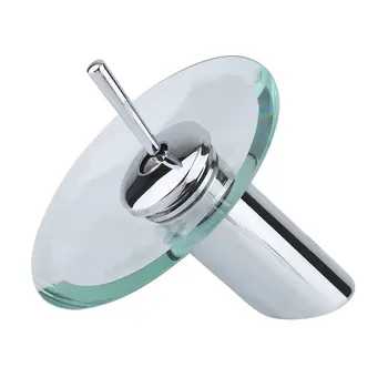

Glass Waterfall Bathroom Kitchen Sink Round Basin Faucet Single Lever Mixer Tap Water Tap Clean Glass