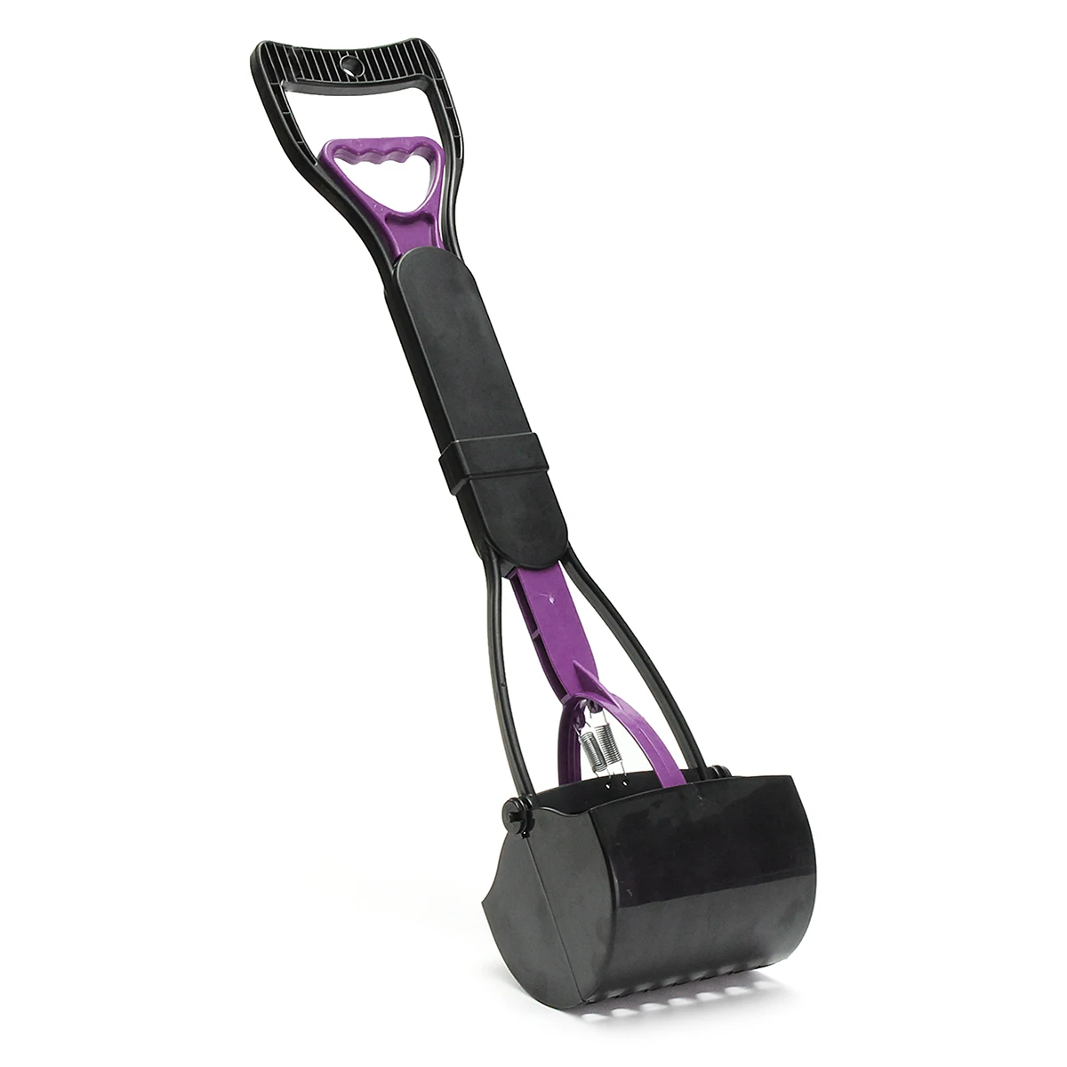Purple Outdoor Pet Pooper Scooper Long Handle Jaw Poop Scoop Clean Pick Up Animal Waste Dog Puppy Cat Waste Picker Cleaning Tools - Color: Purple