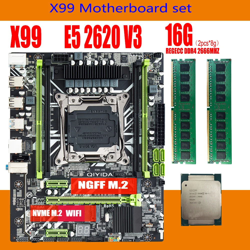Материнская плата X99 с процессором XEON E5 2620 V3 2 х8 ГБ = 16 Гб DDR4 2666 МГц | Компьютеры и