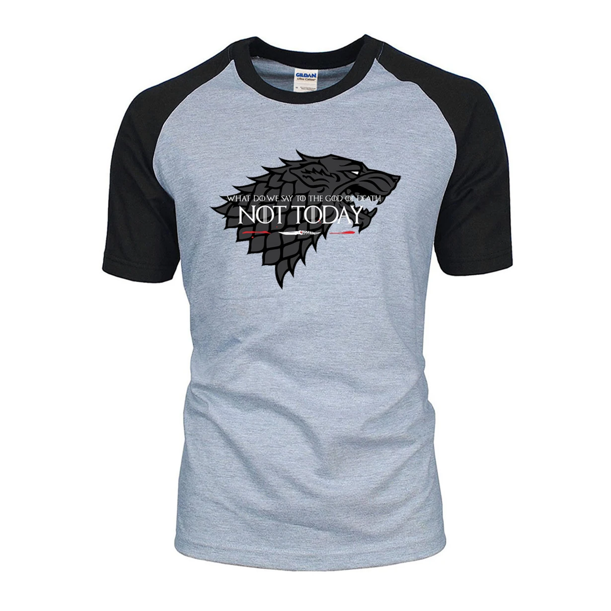 

Ayra Stark Not Today What Do We Say To The God Of Death Raglan T-Shirt Men 2020 Summer Game Of Thrones Tee Shirts Hip Hop Tops