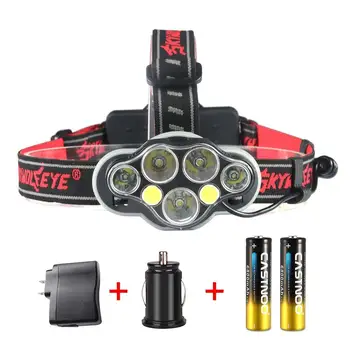 

8000 LM T6 + XPE + COB LED USB Headlamp Super Bright 8 Modes Flashlight for Camping