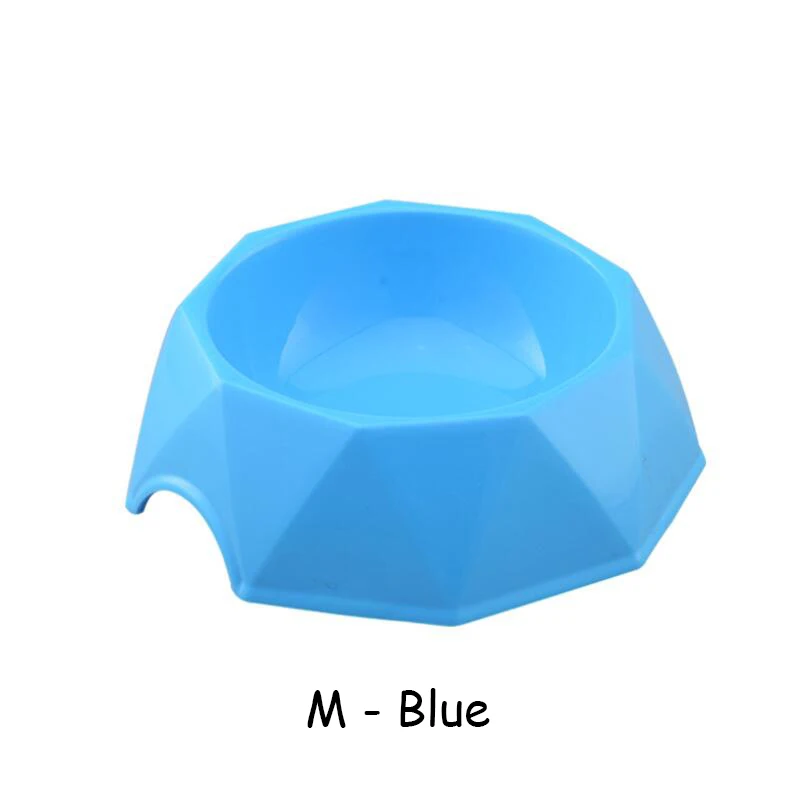 MiddleBlue TECHOME новая ромбовидная миска для животных S/M/L хорошего качества пластиковая кормушка для домашних животных миска для кошек и собак одинарная миска для еды Нескользящая кормушка для воды - Цвет: MiddleBlue