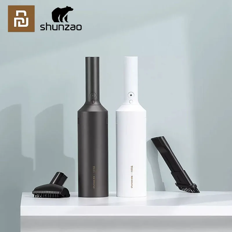 Xiaomi mijia shunzao portátil sem fio handheld carro aspirador de pó 15500pa sucção ciclone casa carro mais limpo mini poeira apanhador