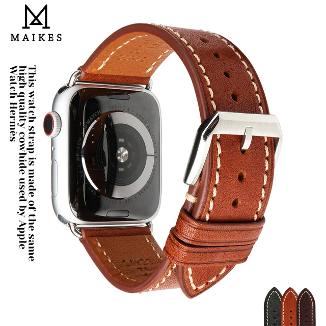 Leather Apple Watch 4 Band 44mm Women  Apple Watch Brown Leather Band -  New Sports - Aliexpress