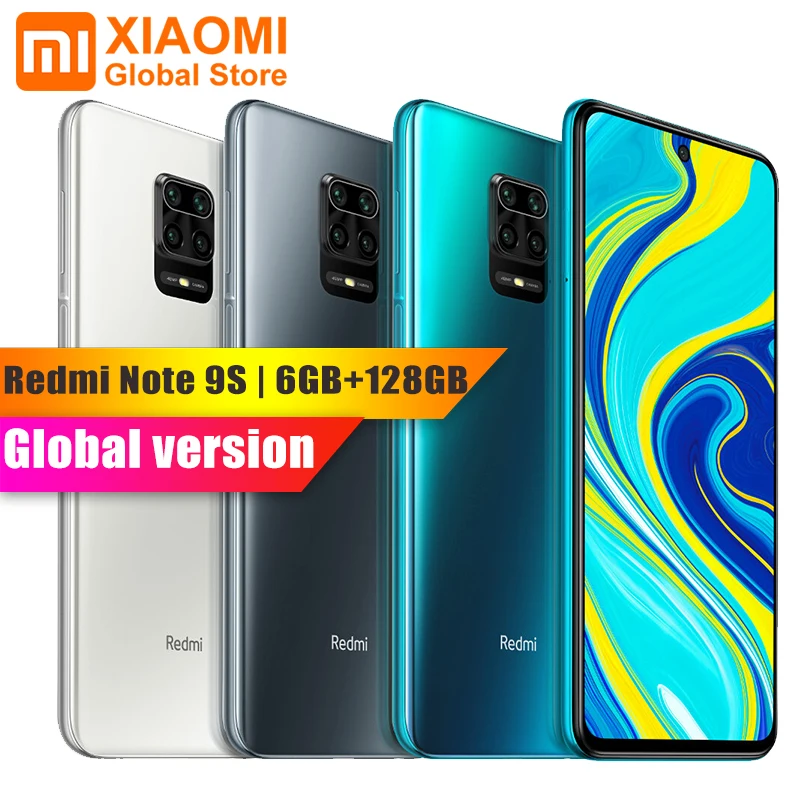  Глобальная версия смартфона Xiaomi Redmi Note 9S 6 ГБ 128 ГБ Восьмиядерный Snapdragon 720G 5020 мАч 48MP Cam 6,67 "Note 9 S мобильный телефон 