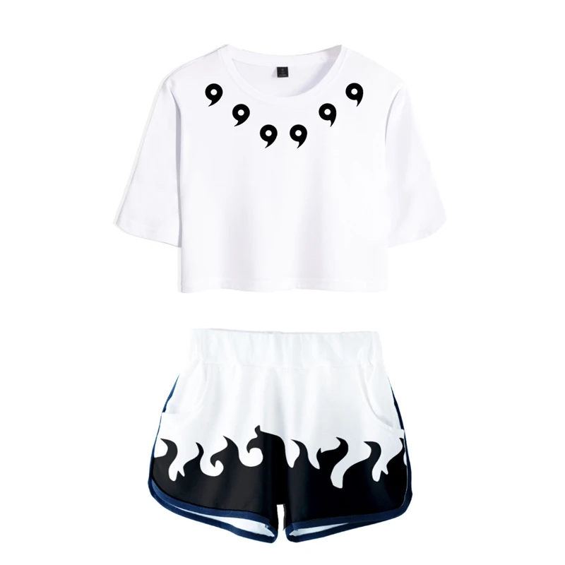 REVIEW TOP SELLER  NARUTO Anime Short Sleeve Outfit Digital Printing 3D Navel Short T Shorts Outfit Adult Men And Wome