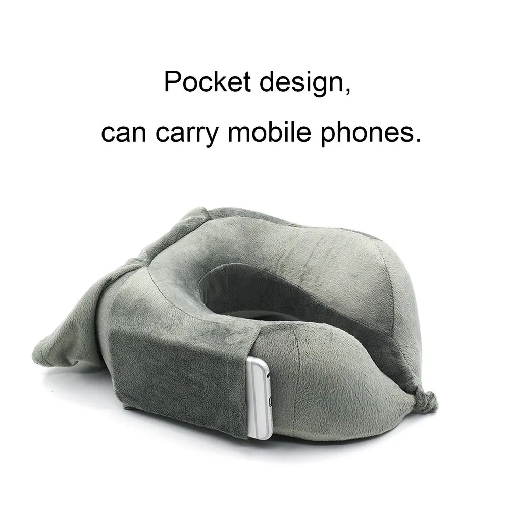 OUTAD Portable Folding Hanging U Shaped Pillow Cushion Neck Support on a Train Airplane Car Bus Camping Sleeping