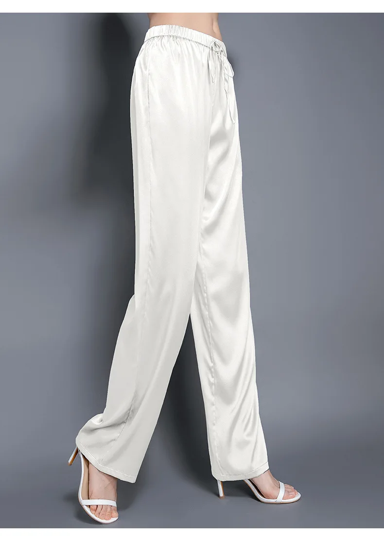 summer drawstring silk pants 2021 
