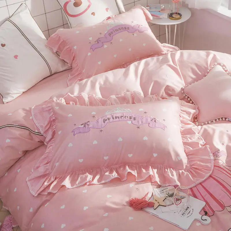 Комплект постельного белья с рисунком единорога, постельное бельё из египетского хлопка, набор пододеяльников с вышивкой, комплект простыней, наволочек, размер двойной королевы