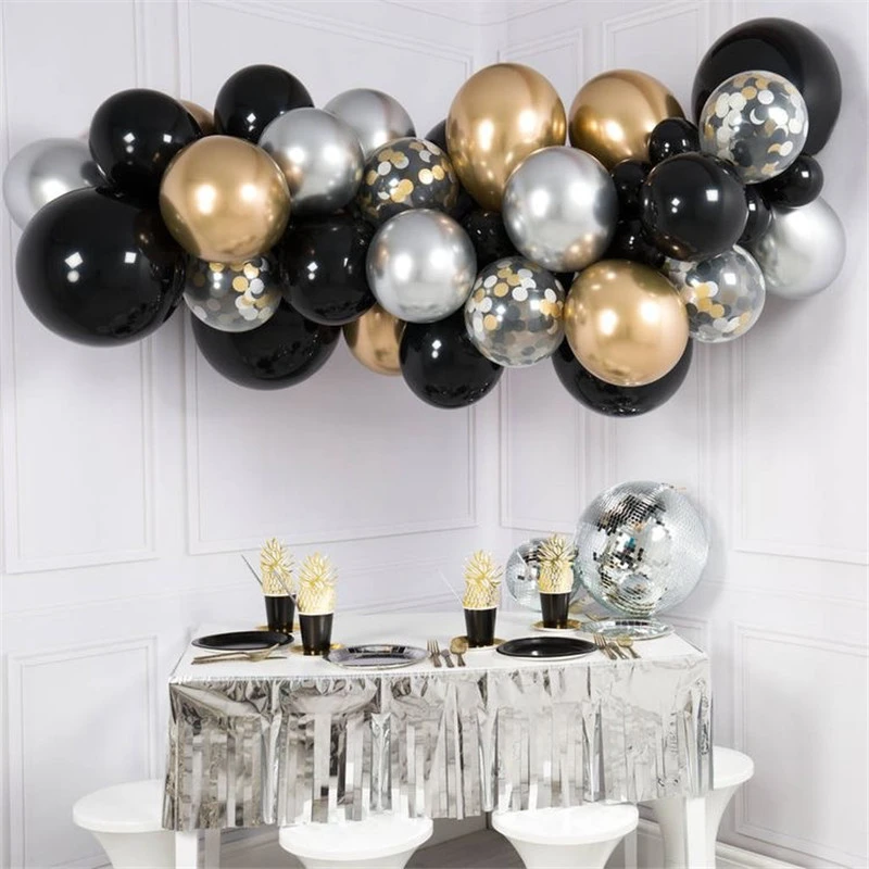 30pcs Mixed White Chrome Gold Confetti Balloons Birthday Party Decoration Kids Adult Air Ball Graduation Party Globos Balloons