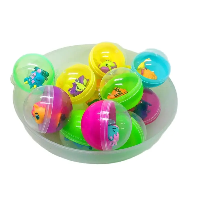 10pc/lot 45mm diameter plastic color balls capsules toys with inside mini dolls toys randomly mix for vending machine 5