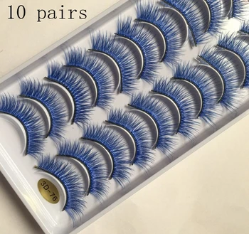 10 Pairs  Natural Soft Blue Eyelash Extension Premium Individual Mink Lash Makeup Cilio 1