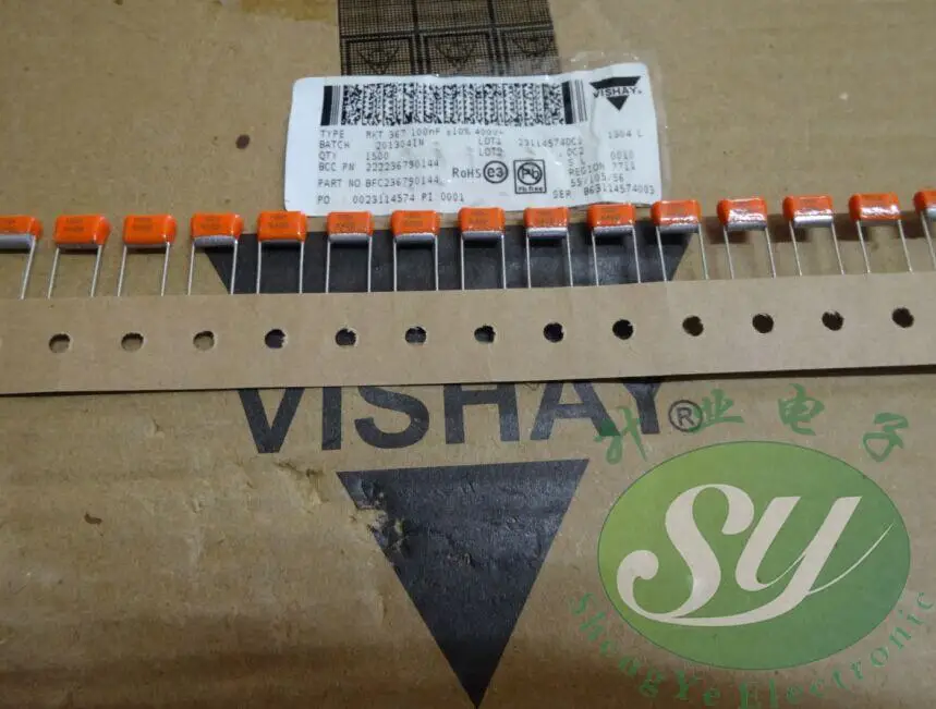 50 шт. VISHAY MKT367 0,1 мкФ/400 В 100NF u1 104 пленочный конденсатор 8 мм