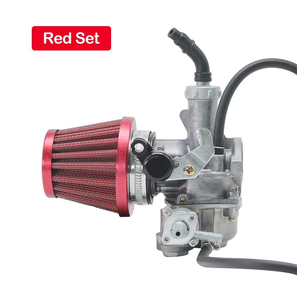 ZSDTRP для Honda Wave110 Wave 110 МОТОЦИКЛ КАРБЮРАТОР Keihin Carb 20 мм Carburador+ 42 мм цветной воздушный фильтр один комплект - Color: Red Set